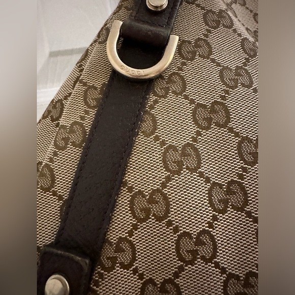 GUCCI Monogram Medium Abbey Shoulder Hobo Bag Dark Brown - Picture 3 of 10